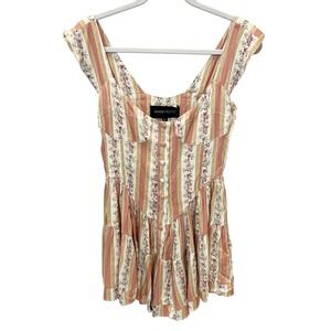 NEW Vanessa Mooney Elisabeth Playsuit Dress Romper Pink Boho Festival MEDIUM
